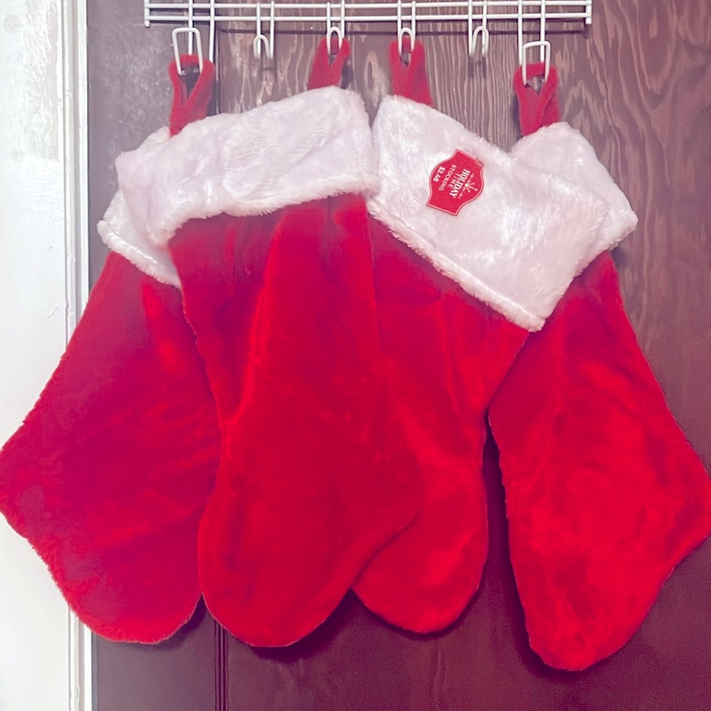8Pcs Holiday Time Plush Christmas Stocking